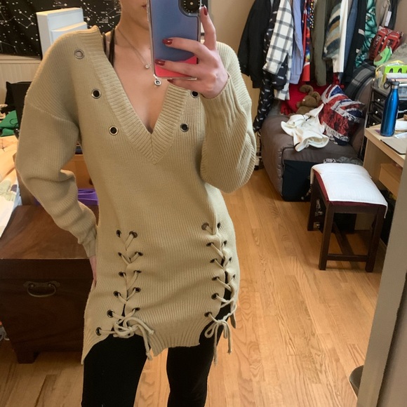 Forever 21 Dresses & Skirts - Forever21 Ribbed Lace Up Dress